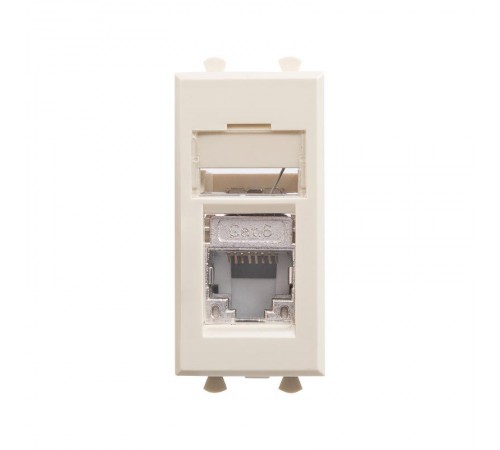 Компьютерная розетка "Ванильная дымка" "Avanti" RJ-45 модульная, кат. 6 экран, 1 мод  4405391  DKC