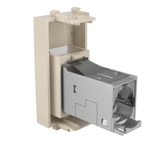 Компьютерная розетка "Ванильная дымка" "Avanti" RJ-45 модульная, кат. 6 экран, 1 мод  4405391  DKC