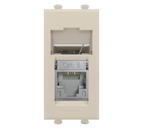 Компьютерная розетка "Ванильная дымка" "Avanti" RJ-45 модульная, кат. 6 экран, 1 мод  4405391  DKC