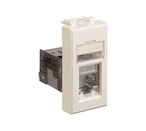 Компьютерная розетка "Ванильная дымка" "Avanti" RJ-45 модульная, кат. 6 экран, 1 мод  4405391  DKC