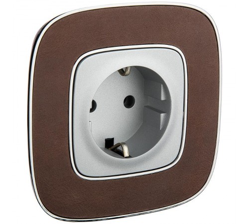 Valena ALLURE DIY Алюминий Розетка 1-ая с/з, безвинт.зажим  753921  Legrand