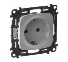 Valena ALLURE DIY Алюминий Розетка 1-ая с/з, безвинт.зажим  753921  Legrand
