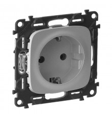 Valena ALLURE DIY Алюминий Розетка 1-ая с/з, безвинт.зажим  753921  Legrand
