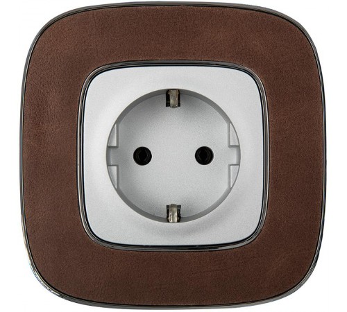 Valena ALLURE DIY Алюминий Розетка 1-ая с/з, безвинт.зажим  753921  Legrand