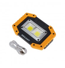 Рабочий заряжаемый NEW AGE 18650х2 прожектор с мощным светом 50%, 100%, Powerbank, противоударный корпус, кабель USB  75-1700  REXANT