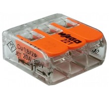 Клемма универсальная 3-проводная 0.14 - 4 мм.кв. (уп/50шт)  221-413  WAGO