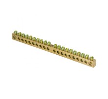 Шина PEN "ноль-земля" (8х12мм) 20 отверстий латунь крепеж по центру EKF PROxima  sn0-125-20-c  EKF