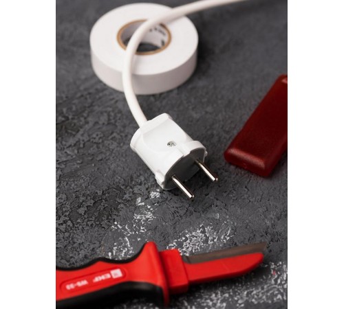 Вилка прямая б/з бел. 6А 250В EKF PROxima  AVP6-10  EKF