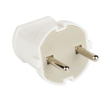 Вилка прямая б/з бел. 6А 250В EKF PROxima  AVP6-10  EKF