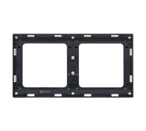 Стокгольм Рамка 2-местная белая с линией цвета черный PROxima  EXM-G-305-10  EKF