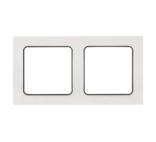Стокгольм Рамка 2-местная белая с линией цвета черный PROxima  EXM-G-305-10  EKF