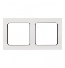 Стокгольм Рамка 2-местная белая с линией цвета черный PROxima  EXM-G-305-10  EKF