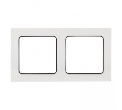 Стокгольм Рамка 2-местная белая с линией цвета черный PROxima  EXM-G-305-10  EKF
