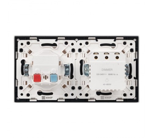 Стокгольм Рамка 2-местная белая с линией цвета черный PROxima  EXM-G-305-10  EKF