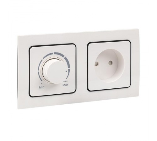 Стокгольм Рамка 2-местная белая с линией цвета черный PROxima  EXM-G-305-10  EKF