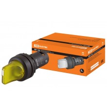 Переключатель на 2 положения с фиксацией SB7-CK2561-24V короткая ручка(LED) d22мм 1з желтый  SQ0746-0058  TDM
