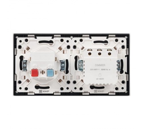 Стокгольм Рамка 2-местная белая с линией цвета черный PROxima  EXM-G-305-10  EKF