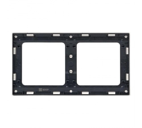 Стокгольм Рамка 2-местная белая с линией цвета черный PROxima  EXM-G-305-10  EKF