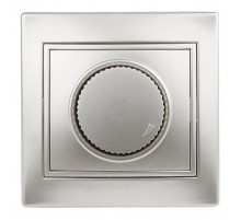 1-401-03 Intro Светорегулятор поворотный, 600Вт 230В, IP20, СУ, Plano, алюминий  Б0030090  Intro