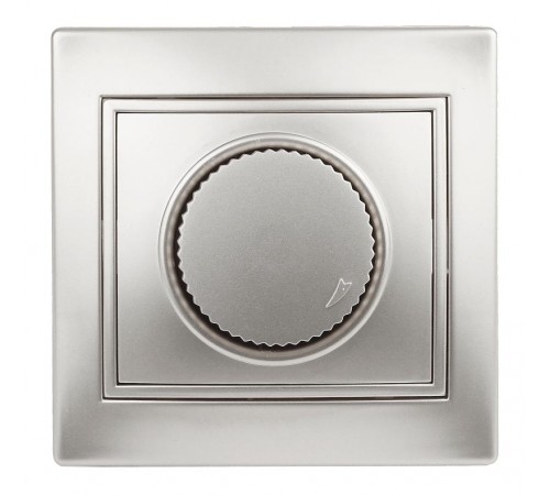 1-401-03 Intro Светорегулятор поворотный, 600Вт 230В, IP20, СУ, Plano, алюминий  Б0030090  Intro