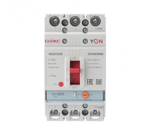 Авт. выкл. YON MGS125 3P 64-80A 25kA  MGS125M-3TAMF0080  DKC