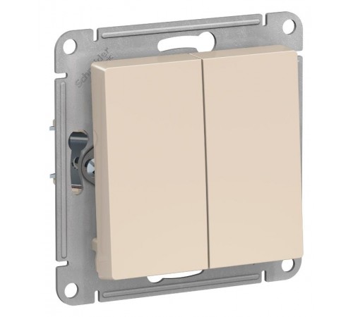 AtlasDesign Бежевый Выключатель 2-клавишный сх.5, 10АХ, механизм  ATN000251  SE