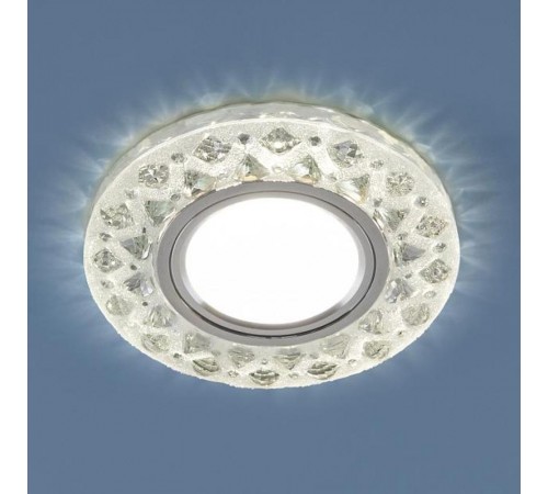 Светильник точечный встраиваемый 2222 MR16 CL прозрачный с подсветкой  a043145  Elektrostandard