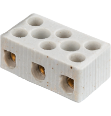 Клемма керамическая винтовая КВ 2,5 - 8 мм 3 пары контактов 35А до 350 °C КЗВ 61 711 NTB-HCR-3-35/WH  61711  Navigator
