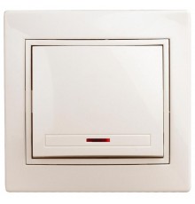 Выключатель с подсветкой, 10А-250В, IP20, СУ, Plano, сл.кость  Б0027598  Intro