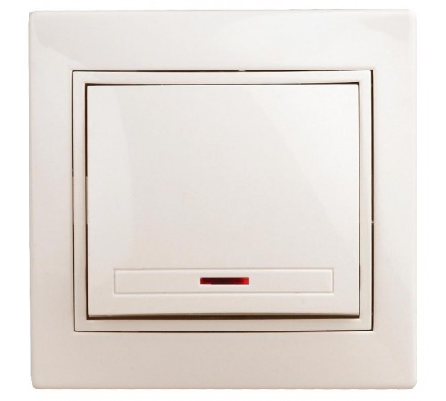 Выключатель с подсветкой, 10А-250В, IP20, СУ, Plano, сл.кость  Б0027598  Intro