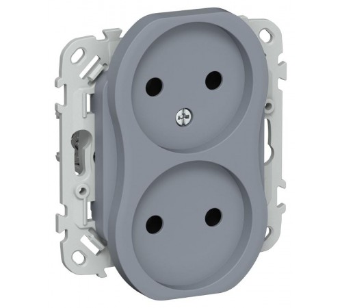 FLITE Розетка 2-ая без заземления без шторок 10А РС02-0-ФлМ маренго  FI-R20-10-K35  IEK