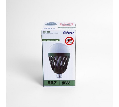 Лампа светодиодная антимоскитная LB-850 6Вт Е27 400Лм зелено-белый корпус  32873  FERON