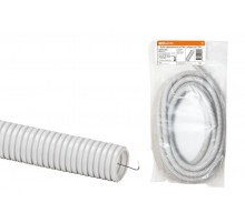 Труба гибкая гофрированная ПВХ 20мм с протяжкой лёгкая (10м)  SQ0401-0032  TDM