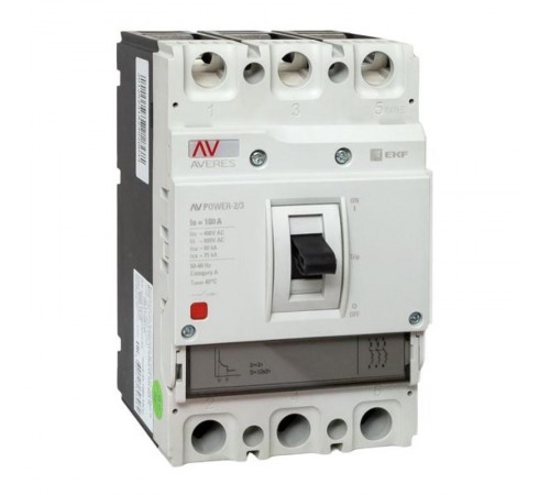Выключатель автоматический AV POWER-2/3 100А 80kA TR AVERES  mccb-23-100H-TR-av  EKF