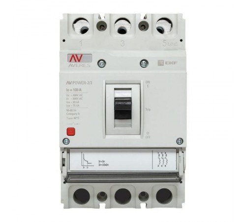 Выключатель автоматический AV POWER-2/3 100А 80kA TR AVERES  mccb-23-100H-TR-av  EKF