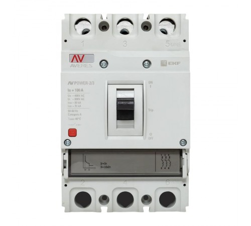 Выключатель автоматический AV POWER-2/3 100А 80kA TR AVERES  mccb-23-100H-TR-av  EKF