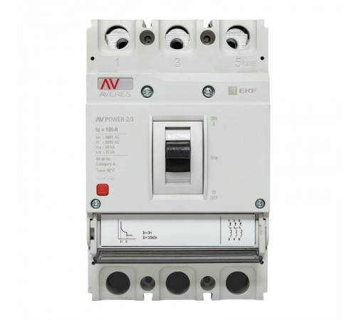 Выключатель автоматический AV POWER-2/3 100А 80kA TR AVERES  mccb-23-100H-TR-av  EKF
