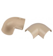 Поворот  T-90-KK-20-12-B на 90 градусов для полукруглого кабель-канала бежевый 20х12мм 2шт/комплект  Б0064979  ЭРА