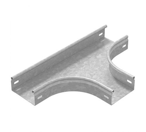 Т-отвод плавный к лотку 300х80, толщ. 0,7 мм, Сендзимир цинк, 031938  ТТП-300х80-0,7-R100-СЦ   Ostec