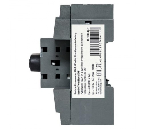 Рубильник 100A 4P c рукояткой управления для прямой установки TwinBlock  tb-100-4p-f  EKF