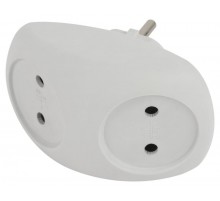 Разветвитель электрический SPx-2-W на 2 розетки без заземления 10А белый  Б0053480  ЭРА