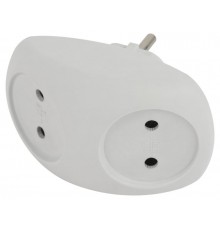 Разветвитель электрический SPx-2-W на 2 розетки без заземления 10А белый  Б0053480  ЭРА