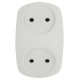 Разветвитель электрический SPx-2-W на 2 розетки без заземления 10А белый  Б0053480  ЭРА