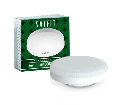 Лампа cветодиодная, (6W) 230V GX53 6400K, SBGX5306  55196  SAFFIT