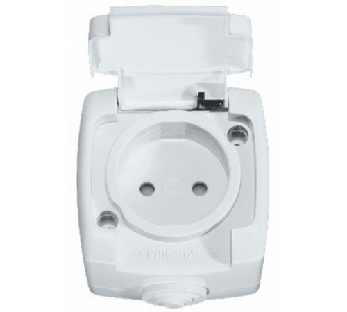РОНДО О/У Белый Розетка с/з с защитными шторками 16А, IP44  RA16-112B-BI  Schneider Electric