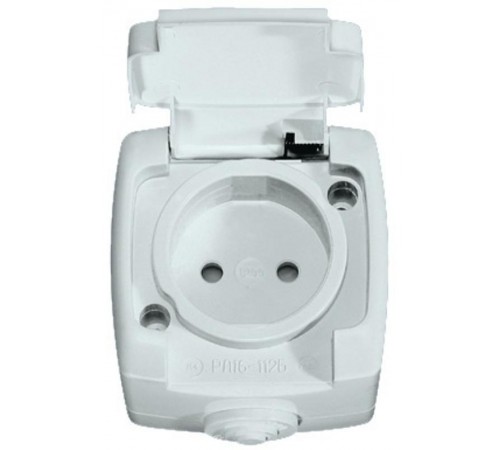 РОНДО О/У Белый Розетка с/з с защитными шторками 16А, IP44  RA16-112B-BI  Schneider Electric