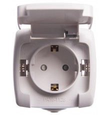 РОНДО О/У Белый Розетка с/з с защитными шторками 16А, IP44  RA16-112B-BI  Schneider Electric