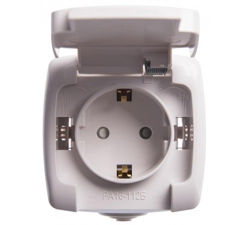 РОНДО О/У Белый Розетка с/з с защитными шторками 16А, IP44  RA16-112B-BI  Schneider Electric