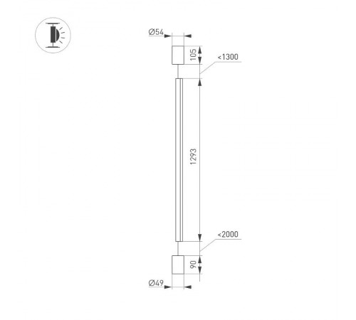 Светильник SP-TABOO-FLOOR-S1300-14W Day4000 (BK, 90 deg, 230V) (Arlight, IP20 Металл, 3 года)  035322  Arlight