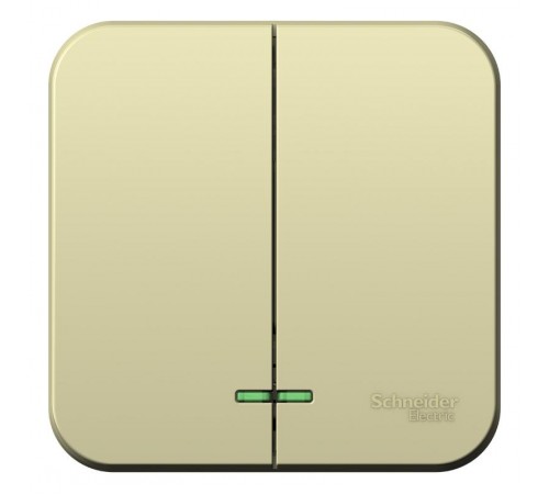 Blanca Бежевый О/У с изолирующей пластиной Выключатель 2-кл (cх.5) с подсв.10А,250B  BLNVA105117  SE